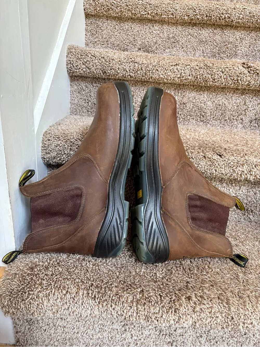 Thorogood Men's Brown Leather Slip-On Chelsea Work Boots